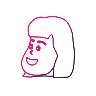 satır avatar kadın yüz saç modeli tasarım vektör illusration ile