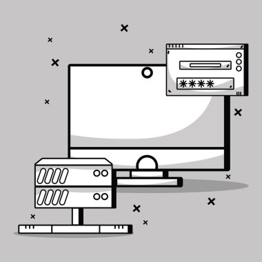 sistem bilgi vektör çizim bilgisayar veri merkezi