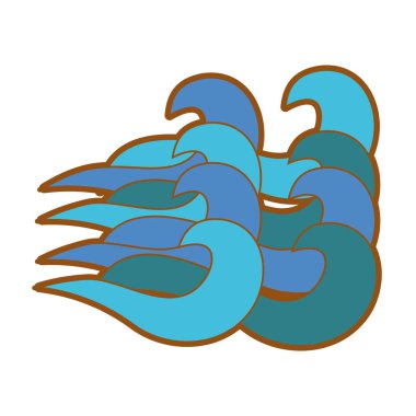 yaz günü güzel okyanus dalgaları illüstrasyon vektör