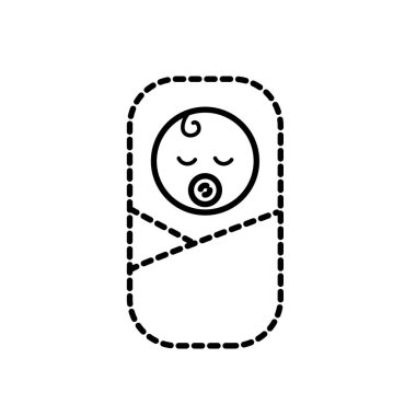 noktalı şekil tatlı bebek emziği ve yumuşak battaniye vektör çizim ile