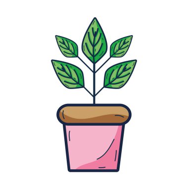 ekoloji koruma vektör çizim için saksı içinde bitki