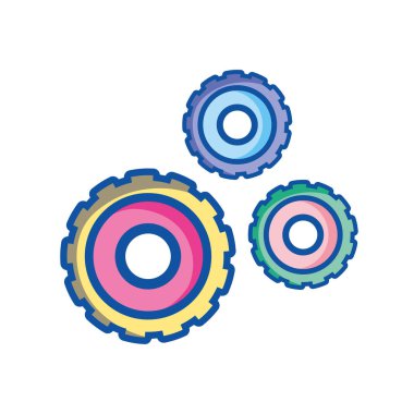 motor sanayi teknik donanım vektör çizim dişli