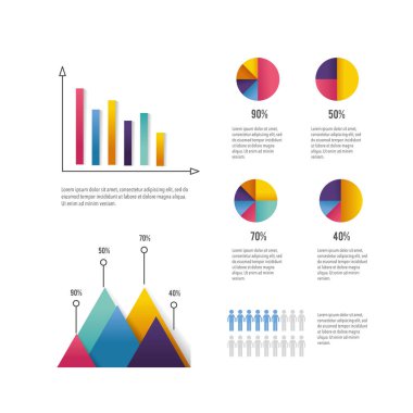 Infographic bilgi rapor vektör çizim ile iş diyagramı