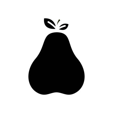 siyah kontur lezzetli armut meyve kutsal kişilerin resmi, vektör çizim