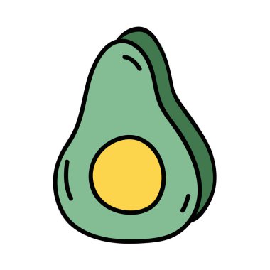 lezzetli taze avokado organik meyve, vektör çizim