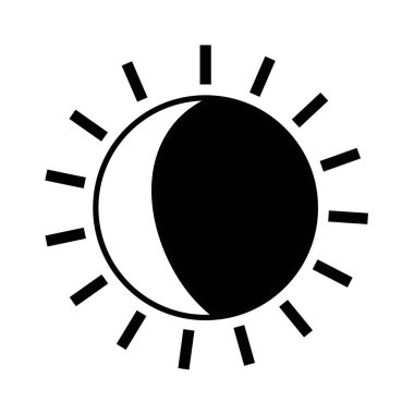 kontur güzel güneş ışık ray hava vektör çizim