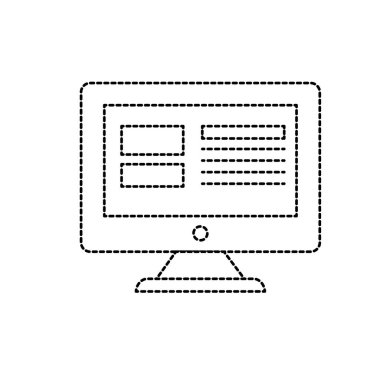 şekil bilgisayar ekran teknolojisi elektronik bilgi vektör çizim ile noktalı