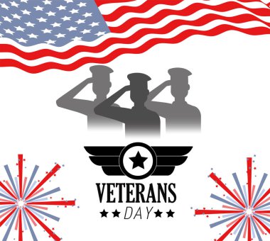 Amerika Birleşik Devletleri bayrağı vektör çizim ile Gaziler kutlama