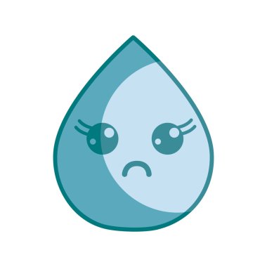 siluet kawaii güzel sürpriz damla su, vektör çizim tasarım