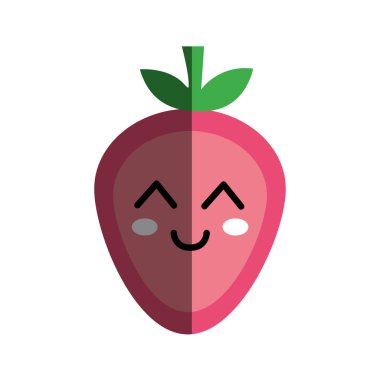 Kawaii güzel mutlu çilek kutsal kiþilerin resmi, vektör çizim