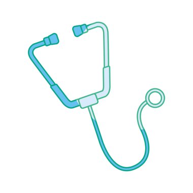 siluet sağlık stetoskop aracı gözden geçirme kalp, vektör çizim