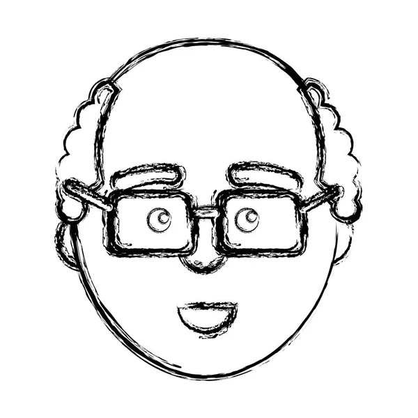 Figura Hombre Con Expresión Facial Usando Gafas Ilustración Vectorial — Archivo Imágenes Vectoriales