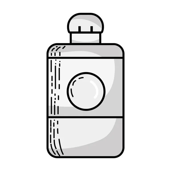 Grayscale Delicious Fresh Drink Bottle Beverage Vector Illustration — Stock Vector