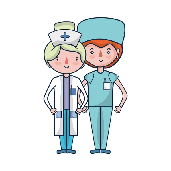 Doctor Nurse Help People Vector Illustration — Stock Vector