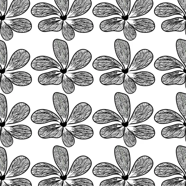 Belle Fleur Avec Pétales Botanique Plante Fond Illustration Vectorielle — Image vectorielle