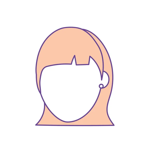 Mulher Avatar Social Com Desenho Penteado Ilustração Vetorial — Vetor de Stock