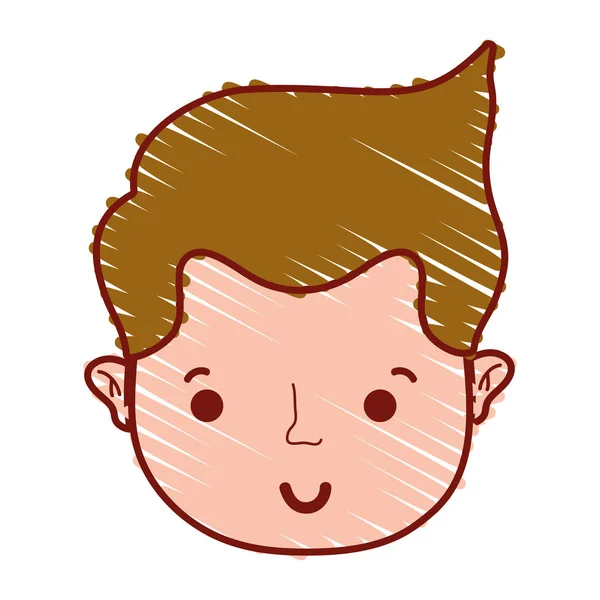 Cute Man Head Hairstyle Design Vector Illustration - Stok Vektor