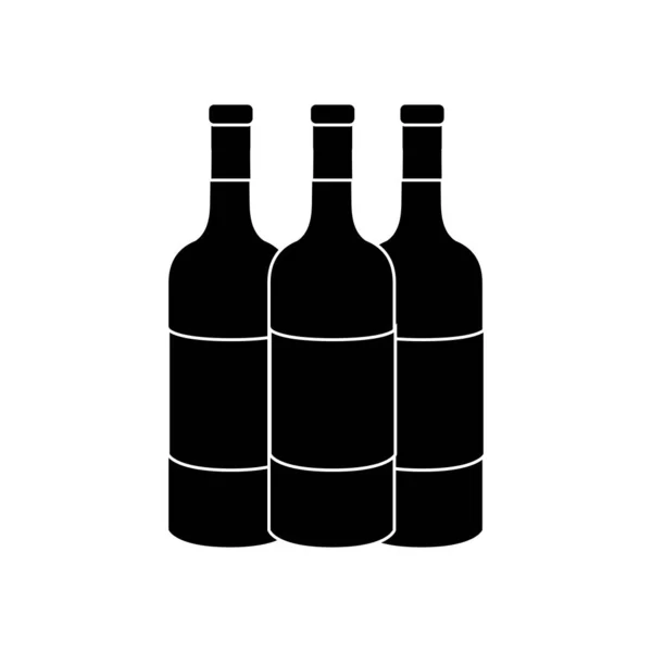 Garrafas Vinho Contorno Gosto Bebida Design Ilustração Vetorial — Vetor de Stock