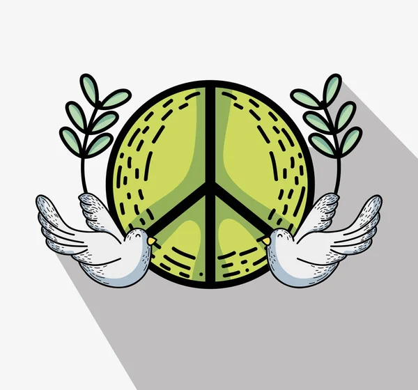 Hippie Σύμβολο Ειρήνης Και Αγάπης Εικονογράφηση Διάνυσμα — Διανυσματικό Αρχείο