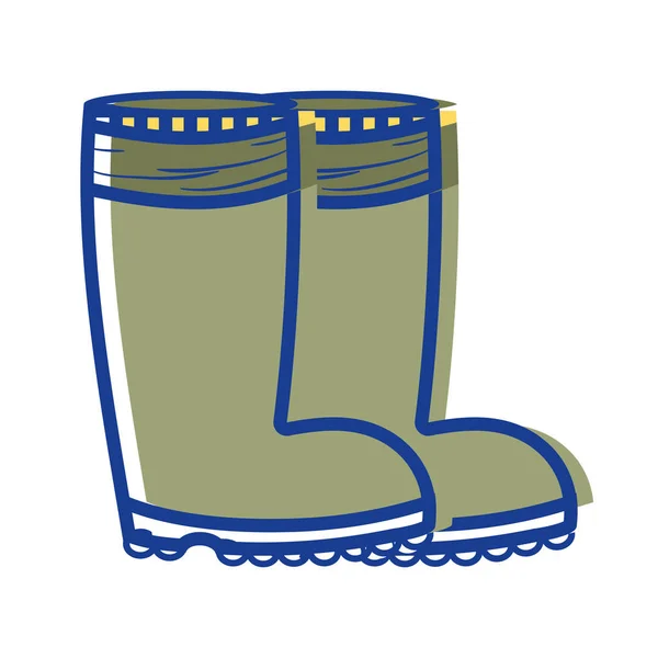 Rubber Boots Object Protection Feet Vector Illustration — Stock Vector