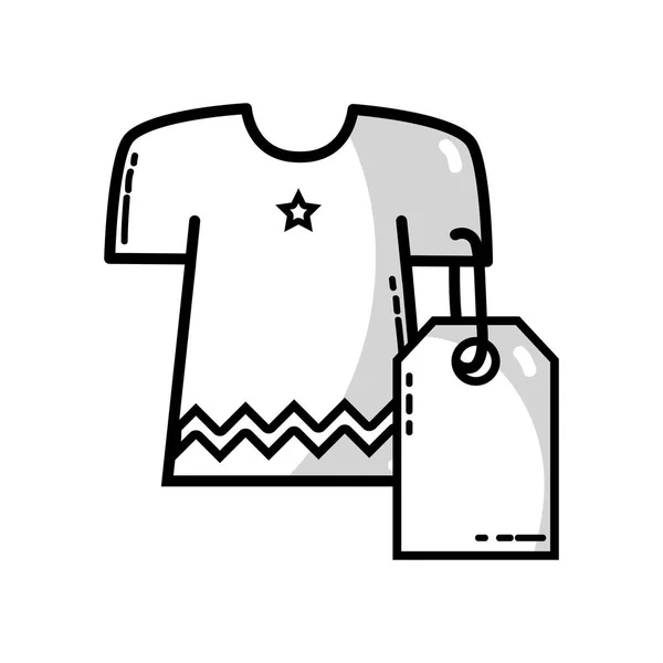 Robe Ligne Avec Étiquette Pour Acheter Nouveaux Vêtements Illustration Vectorielle — Image vectorielle