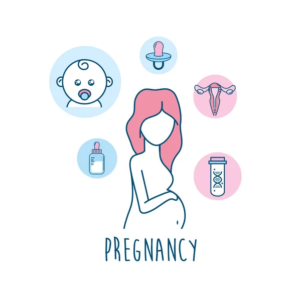 Woman Fertilization Medicine Pregnancy Reproduction Vector Illustration — Stock Vector