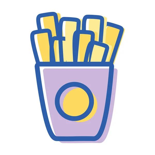 Pommes Frites Französisches Fast Food Symbol Vektorillustration — Stockvektor