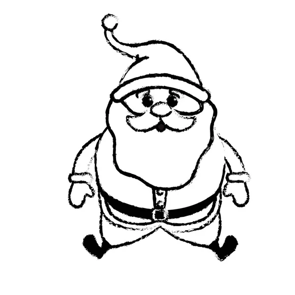 Figure Santa Claus Avec Costume Noël Illustration Vectorielle Barbe — Image vectorielle