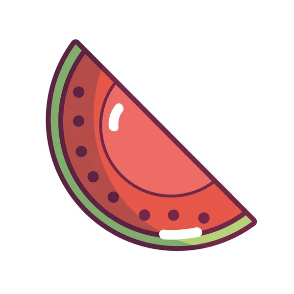 Köstliche Scheiben Wassermelonenfrucht Mit Vitaminen Und Proteinvektoren Illustration — Stockvektor