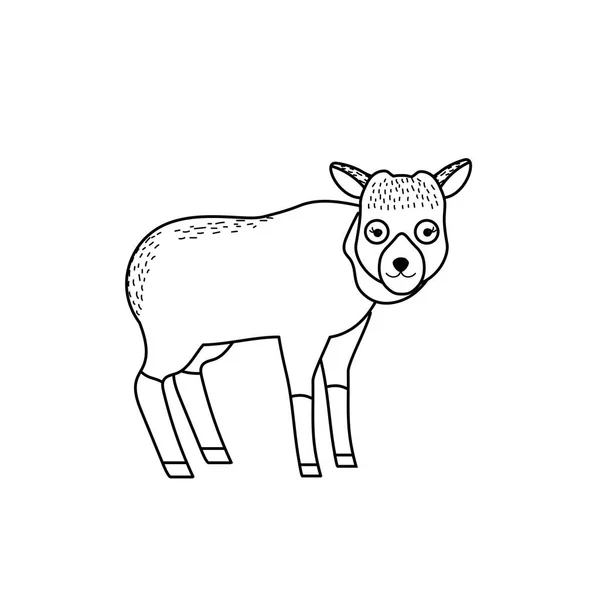 Linia Ładna Elk Dzikich Zwierząt Ikona Ilustracja Wektorowa — Wektor stockowy