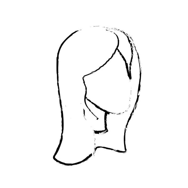 Figur Skönhet Kvinna Ansikte Med Frisyr Vektorillustration — Stock vektor