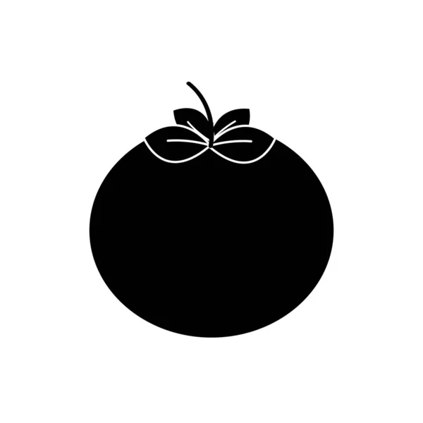 Schwarze Kontur Gesundheit Tomate Gemüse Symbol Vektor Illustration Design — Stockvektor