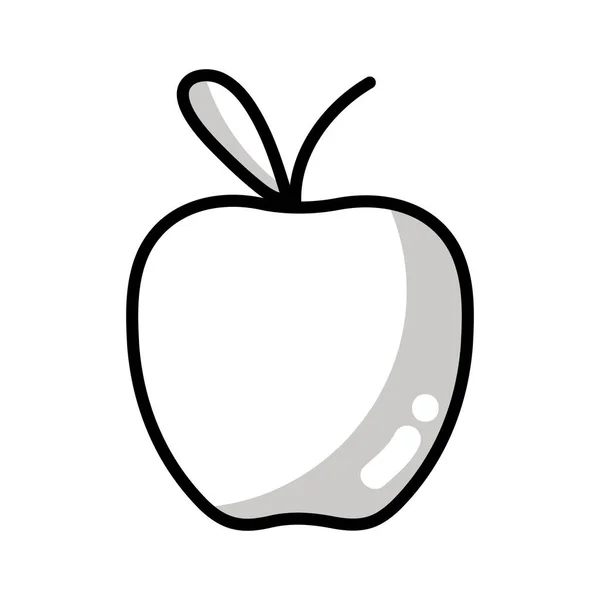 Rad Läckra Apple Frukt Witn Vitamin Och Nutrition Vektorillustration — Stock vektor