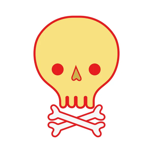 Cráneo Con Huesos Peligro Símbolo Advertencia Vector Ilustración — Vector de stock