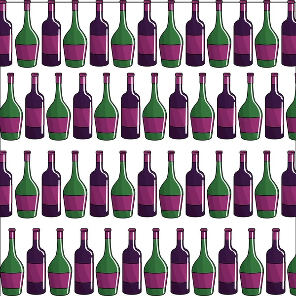 Sabrosas Botellas Vino Icono Fondo Vector Ilustración — Archivo Imágenes Vectoriales