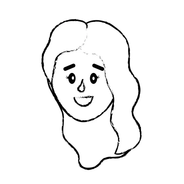 Аватар Женская Голова Векторной Иллюстрацией Стиле Прически — стоковый вектор