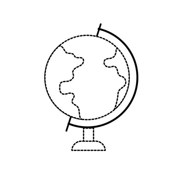 Forma Pontilhada Planeta Terra Mapa Global Mesa Ilustração Vetorial — Vetor de Stock