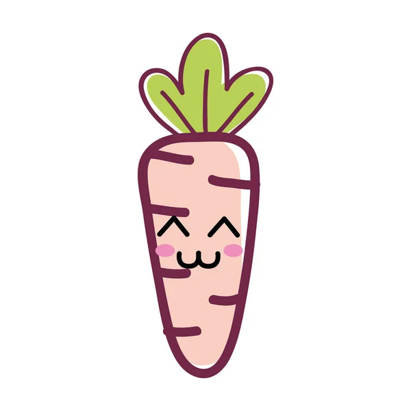 Kawaii Happy Carrot Vegetable Icon Vector Illustration Dsign — Stock Vector