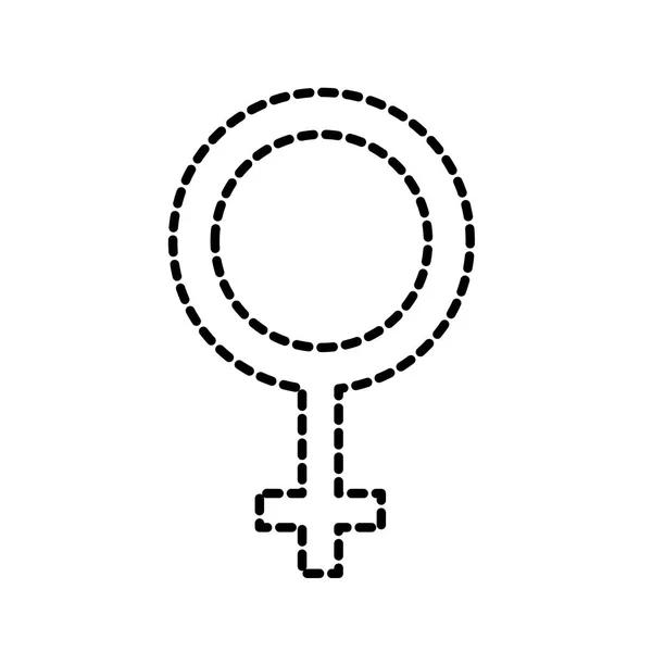 Gepunktete Form Femele Gender Symbol Speziellen Ereignis Vektor Illustration — Stockvektor
