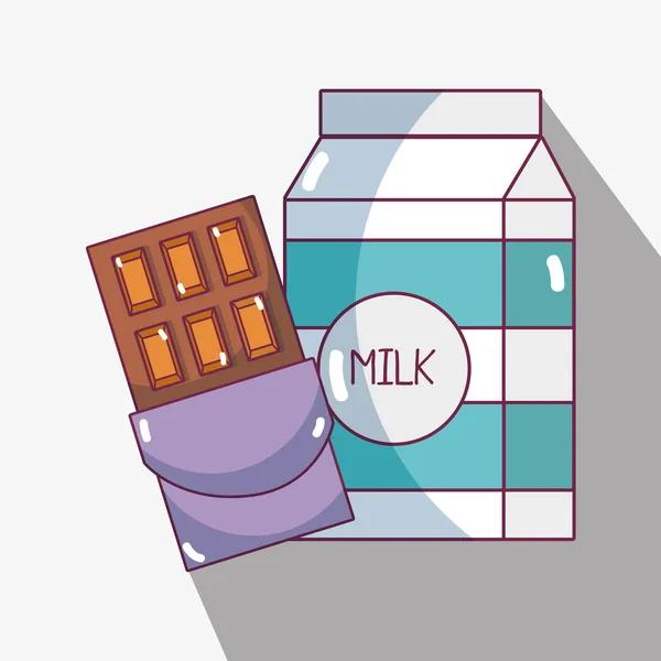 Schokoriegel Mit Milch Ernährungsgewohnheiten — Stockvektor