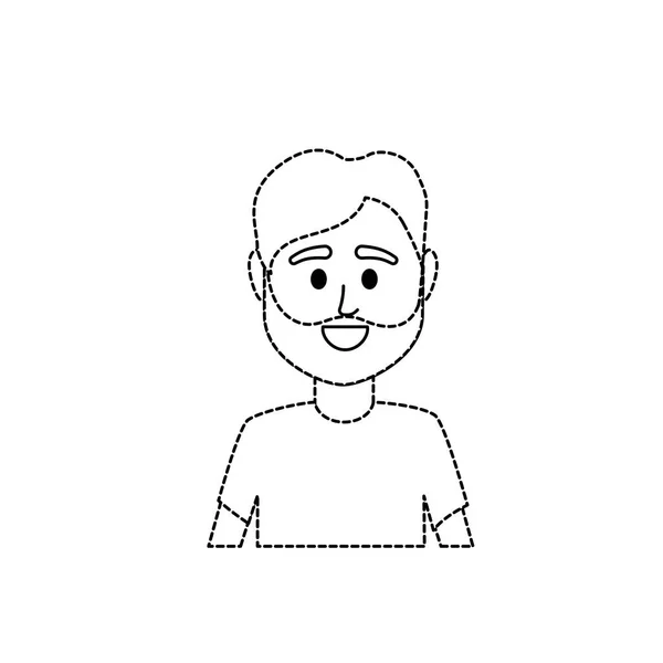 Forma Punteada Avatar Hombre Con Camiseta Diseño Vector Icono Ilustración — Vector de stock