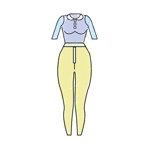 时尚上衣和裤子布风格 矢量插图 — 图库矢量图片