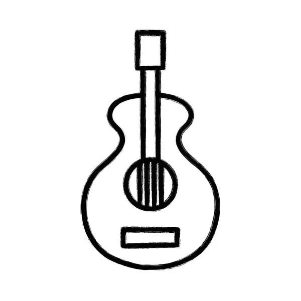 Figur Gitarre Musikinstrument Zur Melodie Harmonie Vektor Illustration — Stockvektor