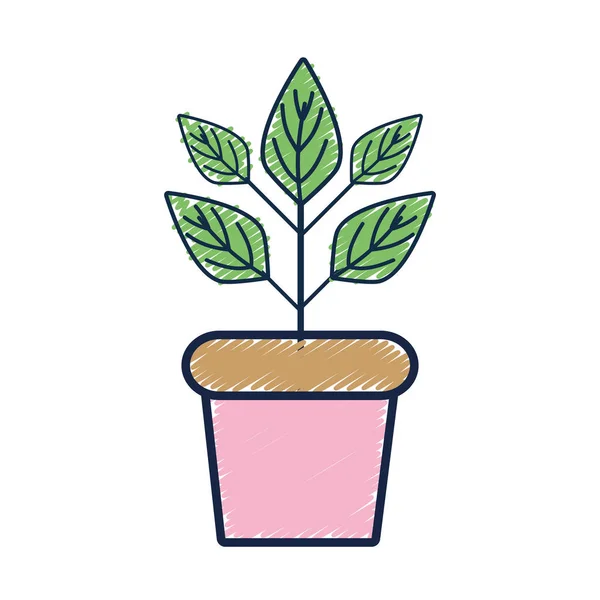 Planta Dentro Maceta Ecología Preservación Vector Ilustración — Vector de stock