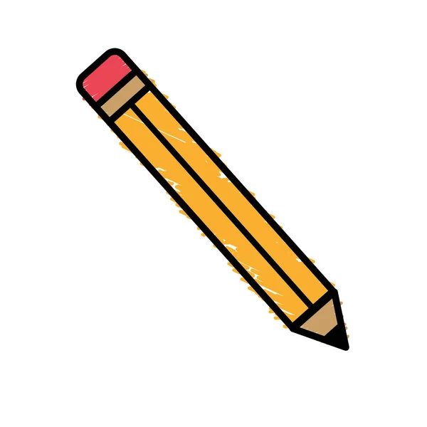 Outil Crayon Pour Étudier Dans Icône École Illustration Vectorielle — Image vectorielle