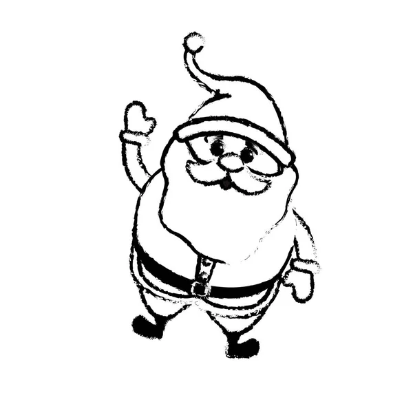 Figure Santa Claus Avec Costume Noël Illustration Vectorielle Barbe — Image vectorielle