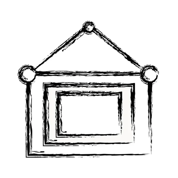 Figure Emblem Notice Information Hanging Vector Illustration Design — Stock Vector