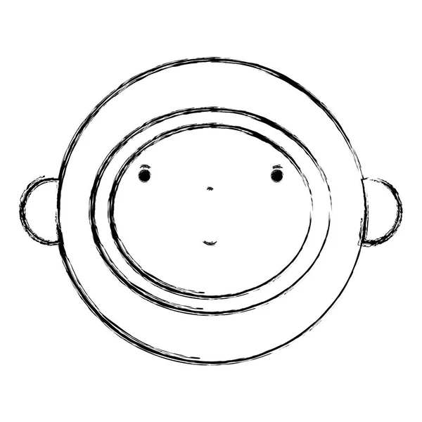 Ábra Szép Űrhajós Arc Berendezéssel Kawaii Avatar Vektoros Illusztráció — Stock Vector