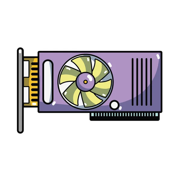 Teknoloji Sabit Disk Fan Işlemci Vektör Çizim — Stok Vektör