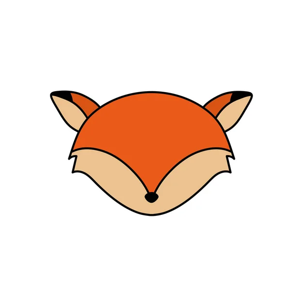 Tête Renard Sauvage Mignon Animal Vecteur Illustration — Image vectorielle